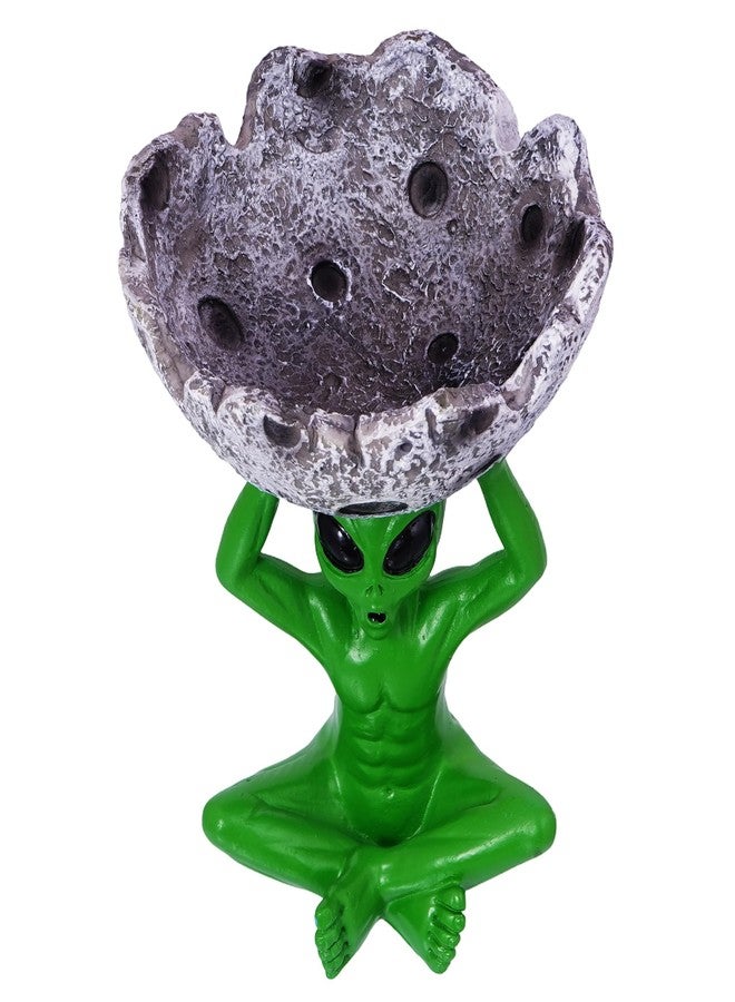 Trendy Zone 21 Alien Ash Tray, Alien Holding Moon Design Ash Tray for Home and Office use, Ash Tray for indoor and outdoor use, Ash Holder for Smokers, Desktop Smoking Ash Tray for Decoration - Green - Image 5